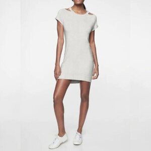 Athleta 'Shala' Short Sleeve Cold Shoulder French Terry Dress in Gray Size Small